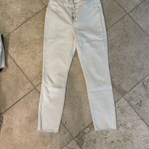 DL 1961 Farrow cropped high rise skinny white jean
